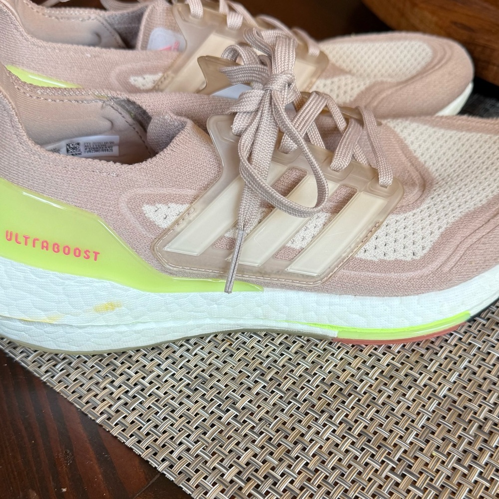 Adidas Ultraboost Women's Sneakers - Pink, White, and Yellow